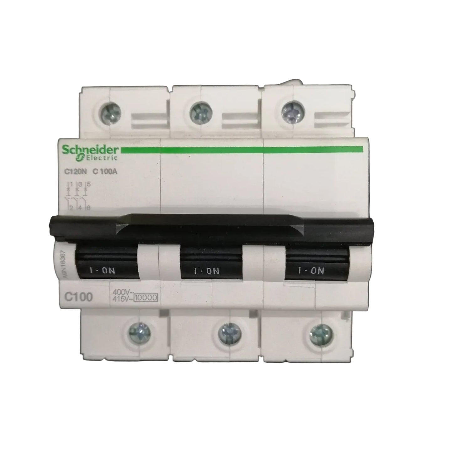 Schneider MCB C120N Circuit Breaker 3P 100A C curve 15kA 220V 10kA 415V A9N18367