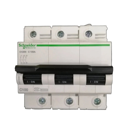 Schneider MCB C120N Circuit Breaker 3P 100A C curve 15kA 220V 10kA 415V A9N18367