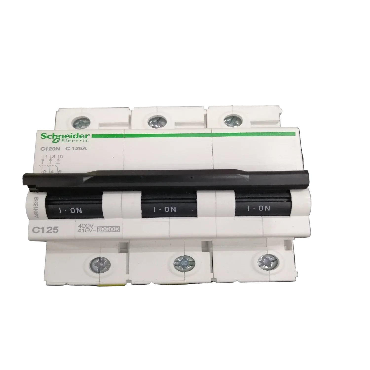 Schneider MCB C120N Circuit Breaker 3P 125A C curve 15kA 220V 10kA 415V A9N18369