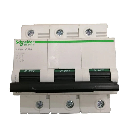 Schneider 80A 3Pole 10 KAIC 220V MCB C120N Circuit Breaker C curve 15kA A9N18365 IEC/EN 60898-1