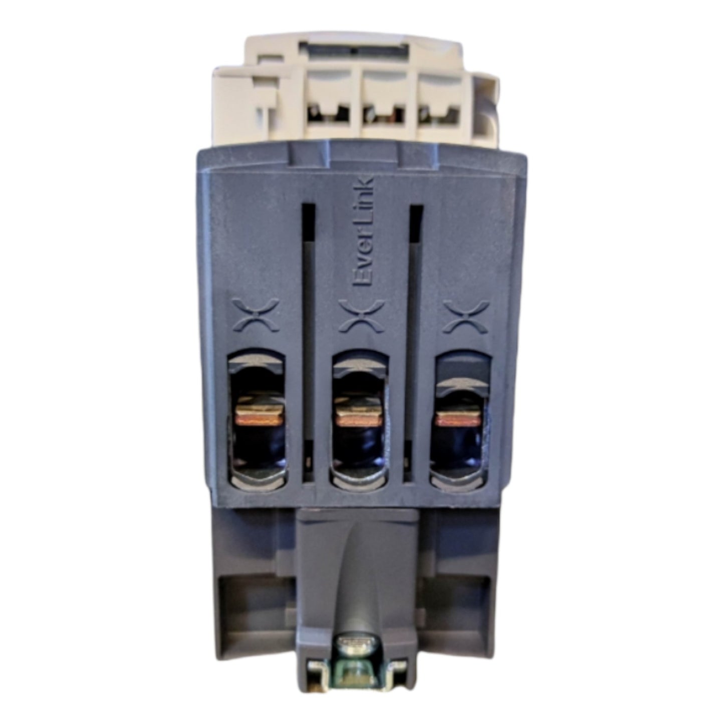 Electrical contactor with 'Everlink' branding on a white background