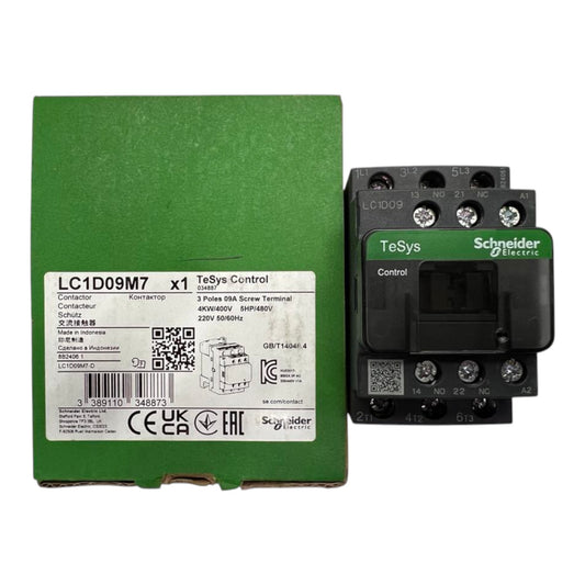 Schneider Contactor GRAY 9A 220V Coil LC1D09M7 with terminal block and control box