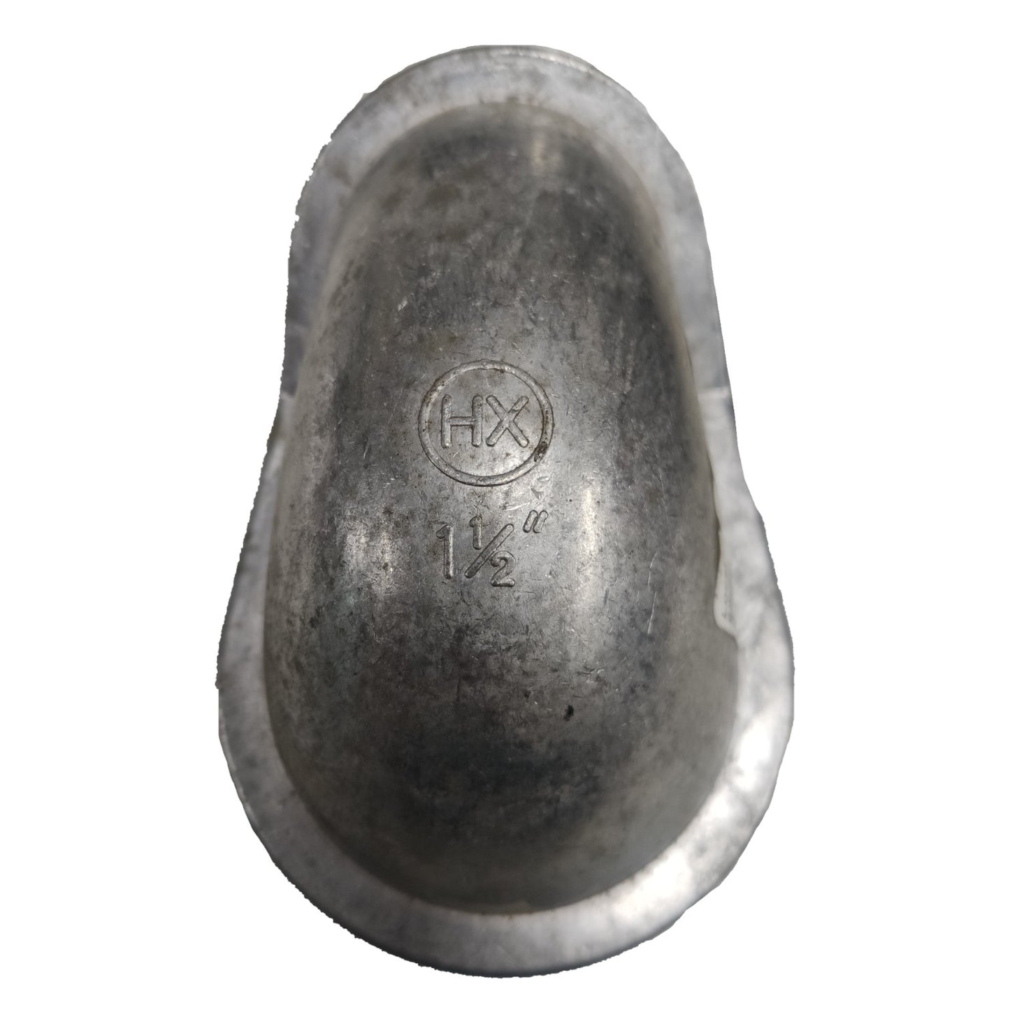 Metal ingot with 'HX' logo and markings on a white background