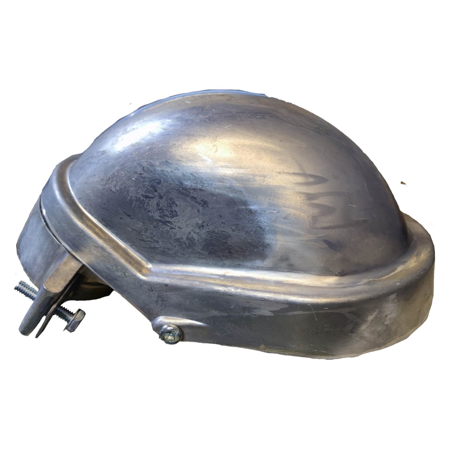 Metallic object on a white background