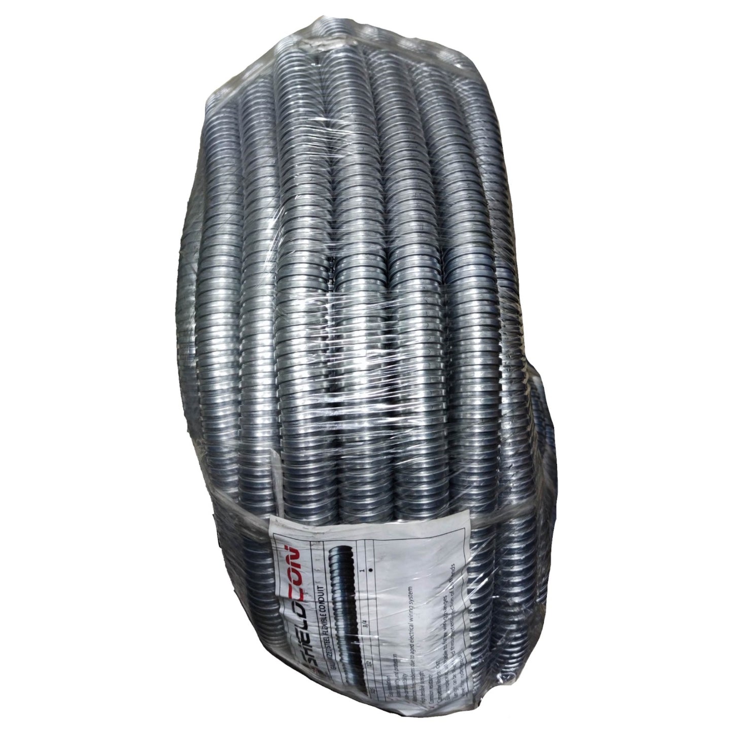 Coiled metal pipe with Selcon branding on a white background