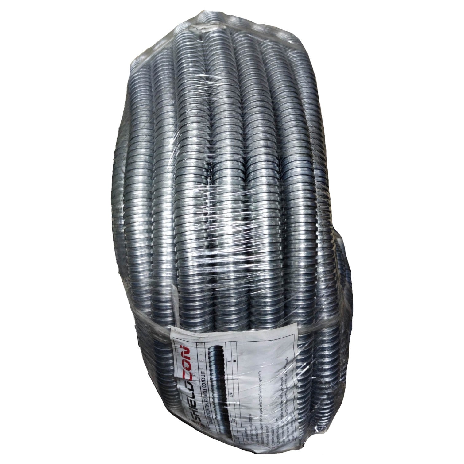 Coiled metal pipe with Selcon branding on a white background