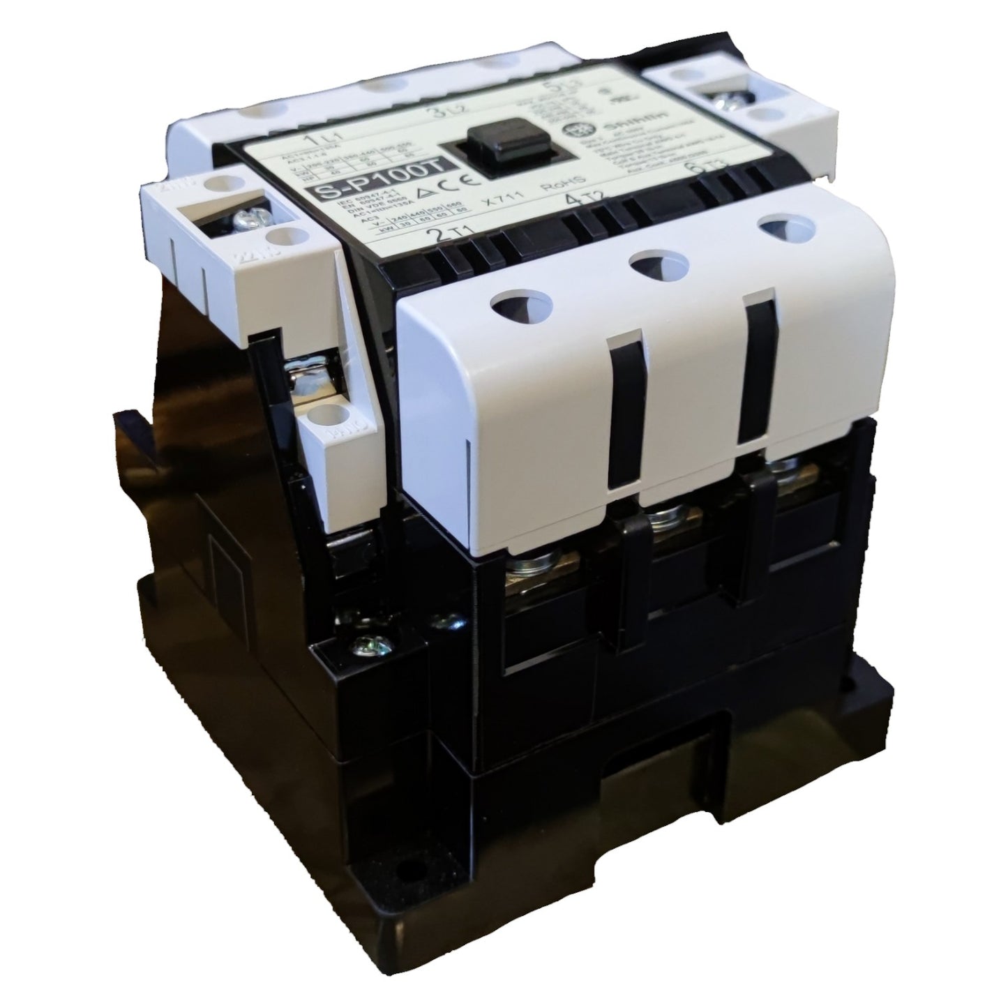 Electrical contactor on a white background