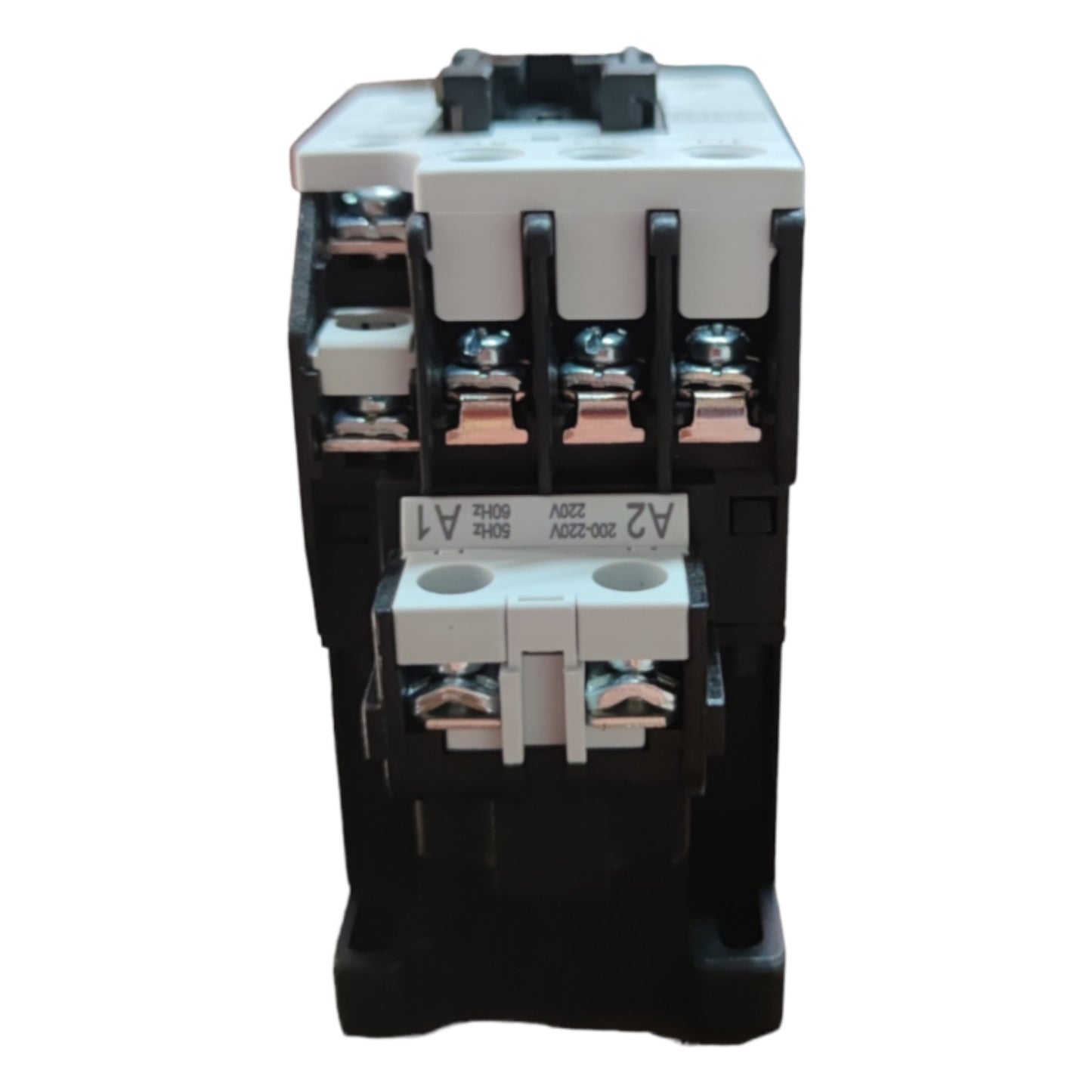 Electrical contactor on a white background