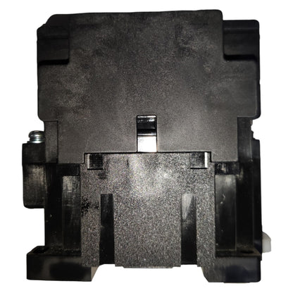Black mechanical component on a white background