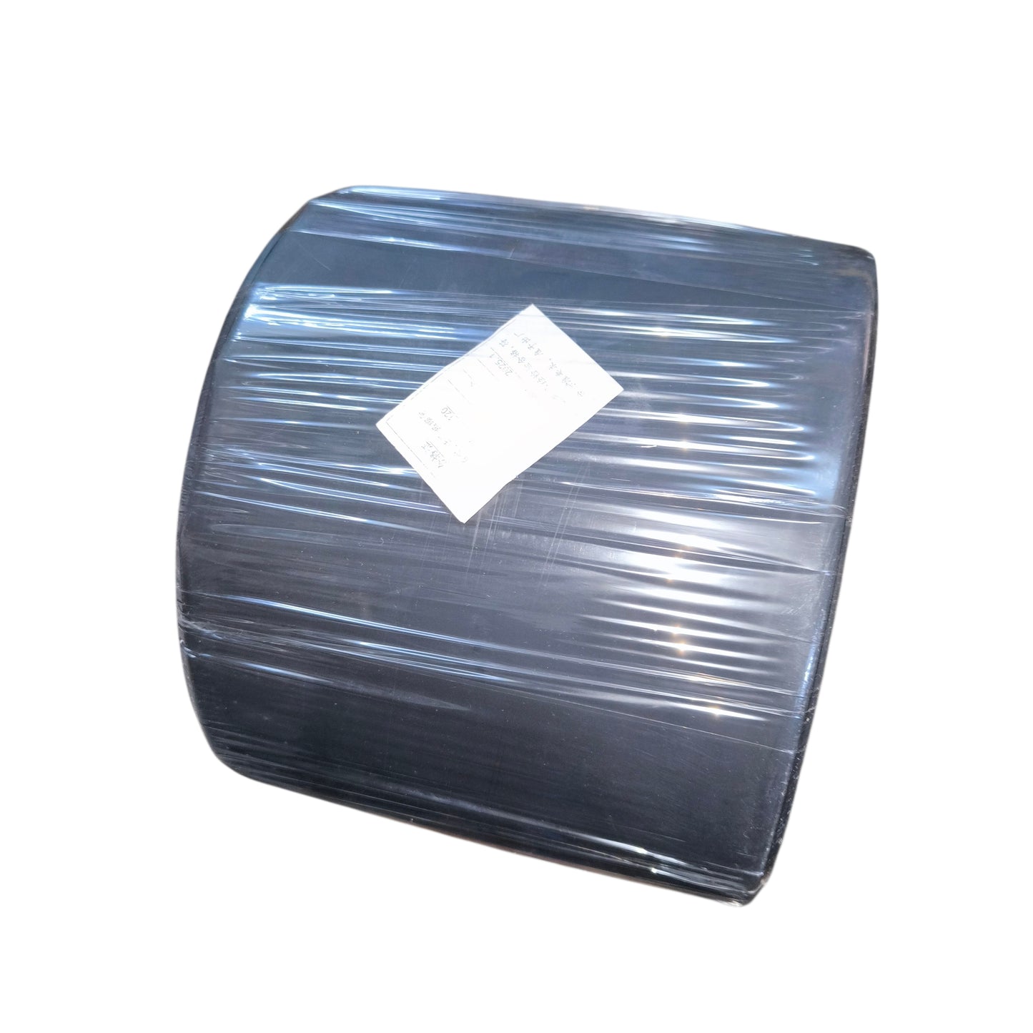 Roll of clear plastic wrap on a white background