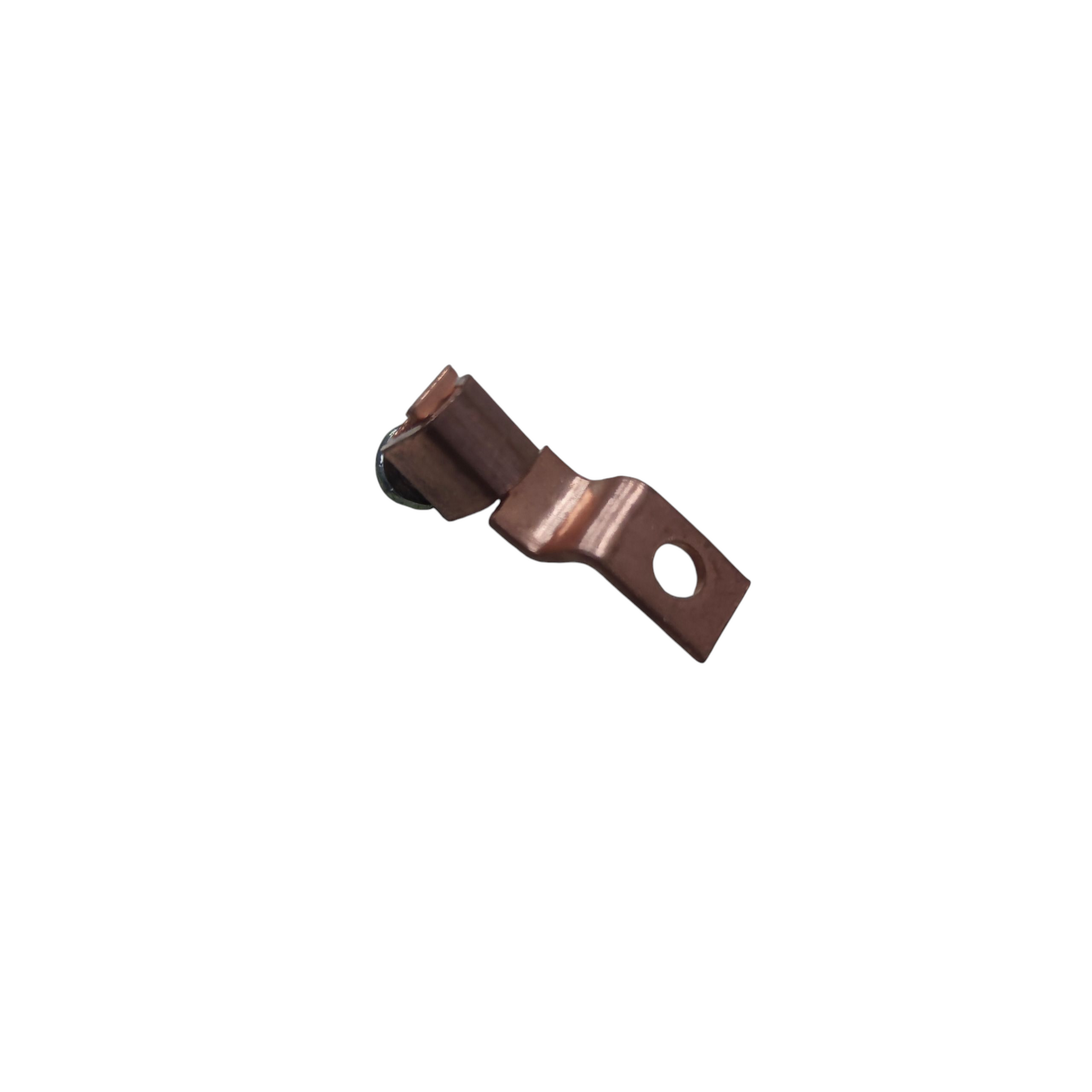 Brown metal bracket on a white background Solderless Terminal Lugs 3.5mm - 5.5mm Wire Size Copper, SA-25