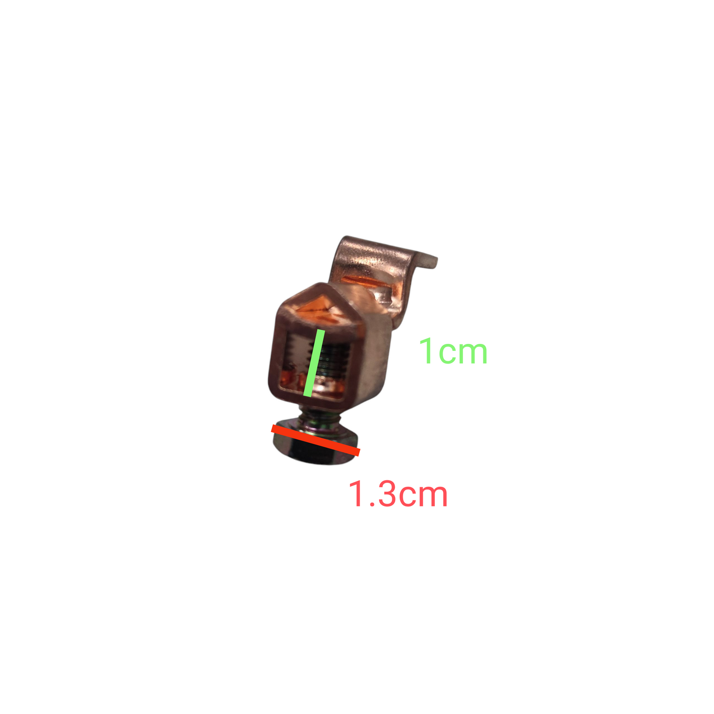 Measurement tool with scale on a white background Solderless Terminal Lugs 38mm-50mm Wire Size Copper, AWG1/0 SA-125 Electx Electrical Supply