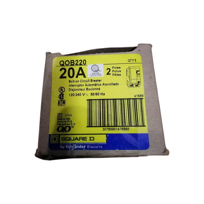 Square D 20A 2 Pole 10KAIC 220V Bolt On Circuit Breaker SE-QOB220