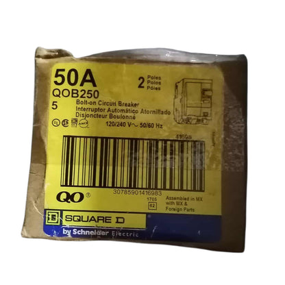 Square D 50A 2Pole 10 KAIC 220V Bolt On Circuit Breaker SE-QOB250