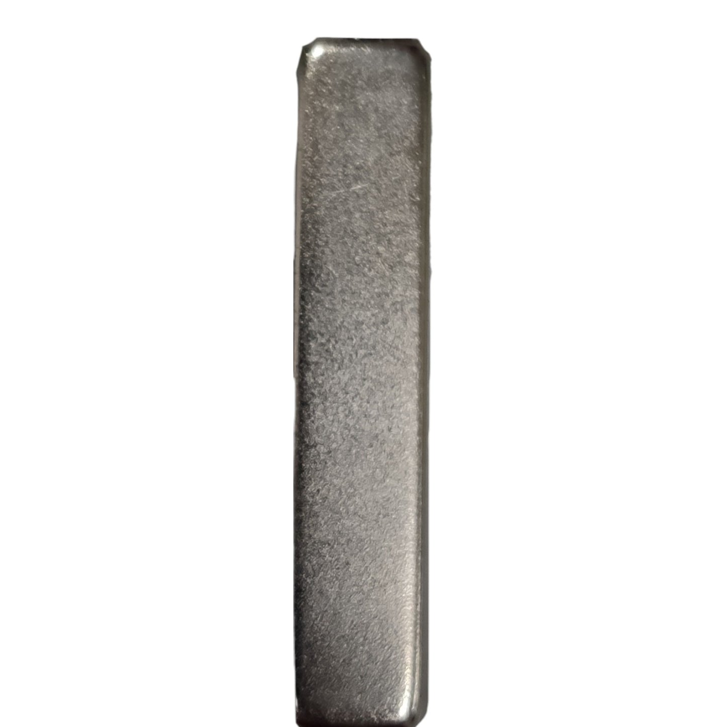 Rectangular metal block on a white background