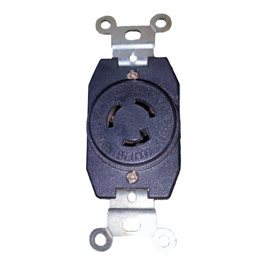 Black electrical plug on a white background Surer 15A 125V Twist Lock Outlet 2P+E L5-15R 162 Twist to Lock Outlet Electx Electrical Supply