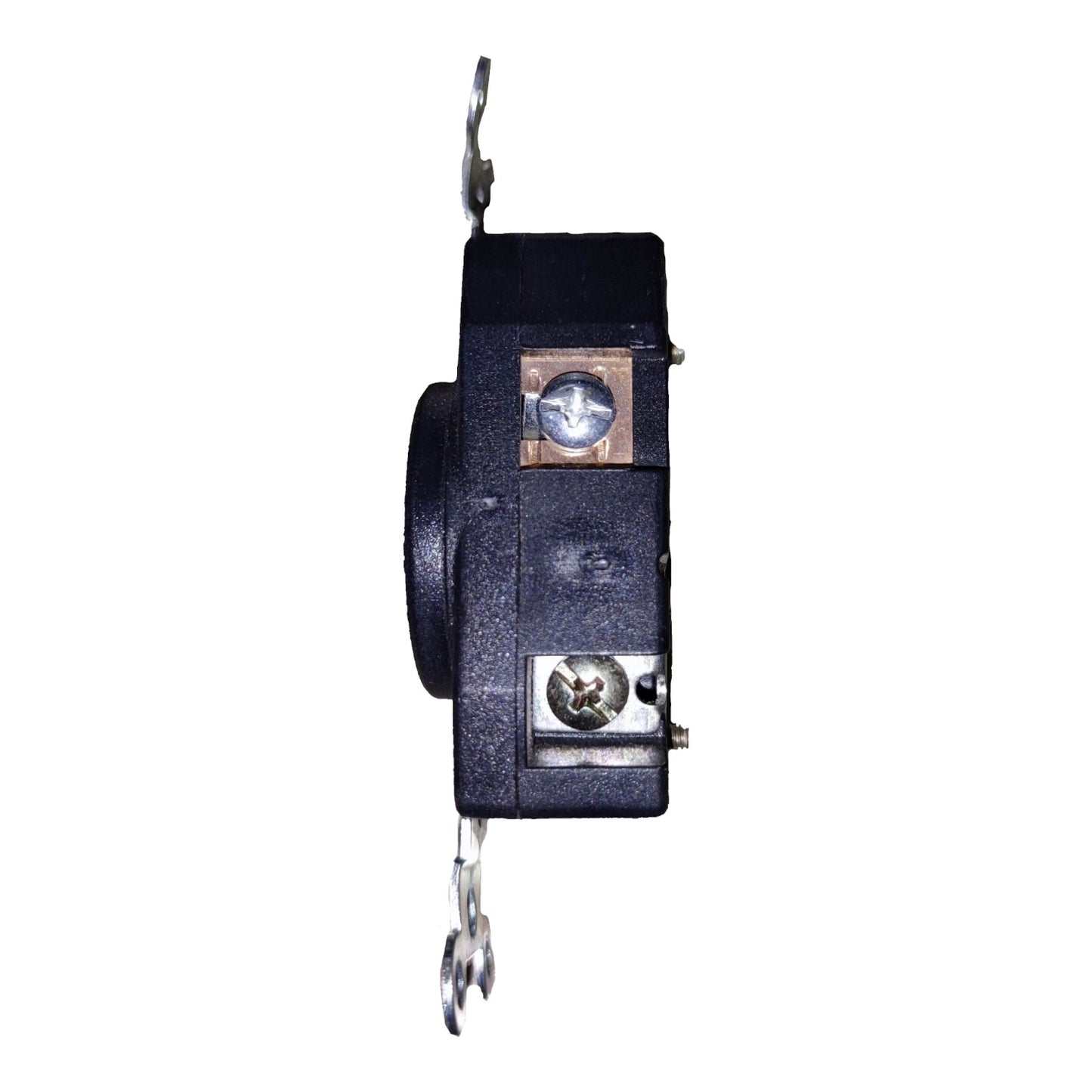 Black mechanical component with metal hooks on a white background Surer 15A 125V Twist Lock Outlet 2P+E L5-15R 162 Twist to Lock Outlet Electx Electrical Supply