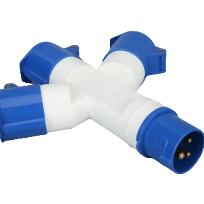 Surer Industrial 3 Way Connector Splitter 16A 2P+E 240V IP44