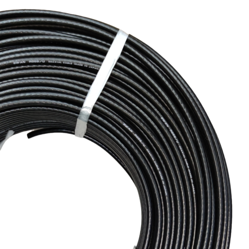 Swan RG58 Coaxial Cable Solid Middle RG58/U Coaxial Cable Radio Cable, 150 Meters Per roll Electx Electrical Supply 7