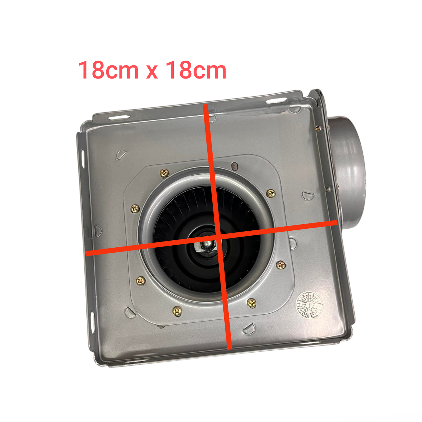 Tailee exhaust suction fan blower fan with 18cm by 18cm square metal housing