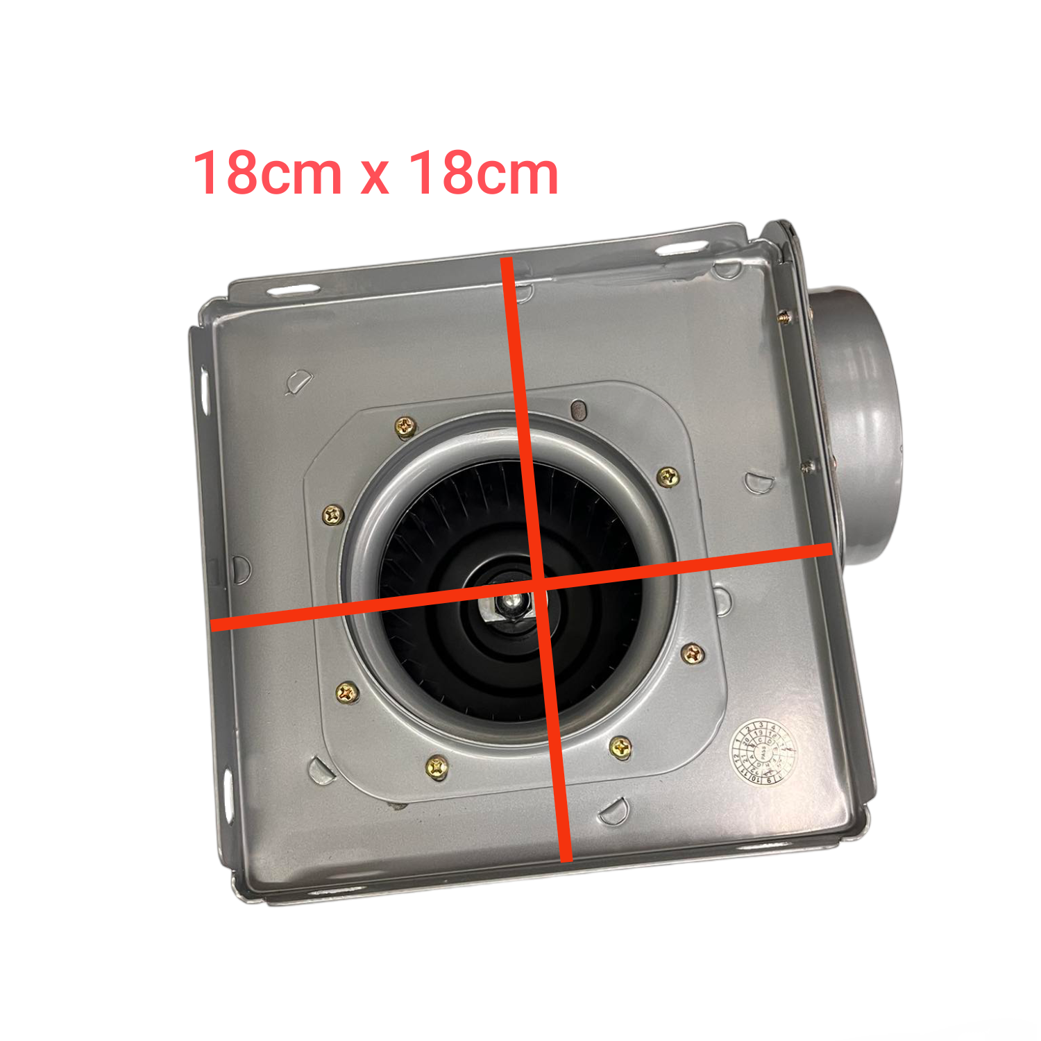 Tailee exhaust suction fan blower fan with 18cm by 18cm square metal housing