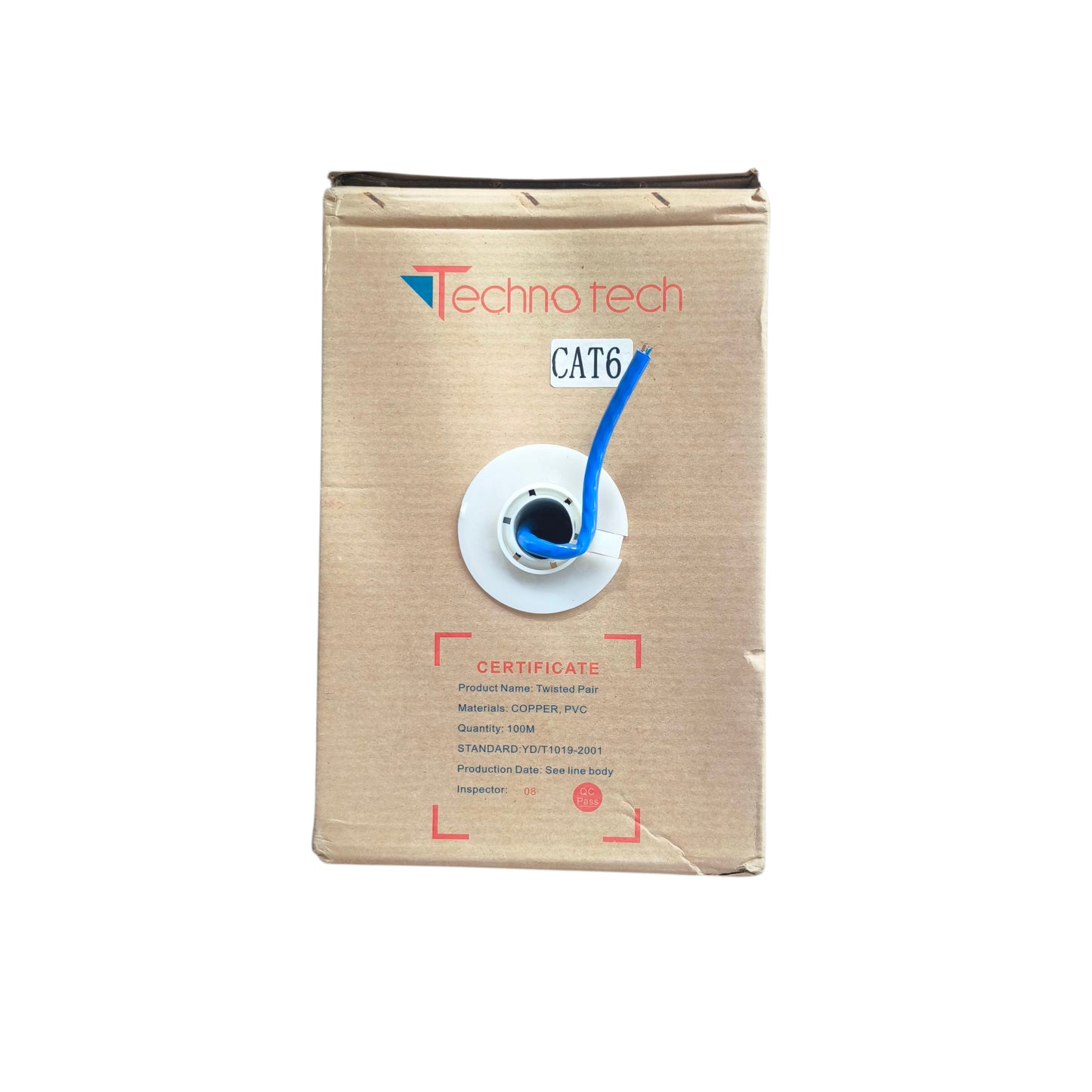 Techno Tech CAT6 LAN Cable Ethernet Cable, Data Cable CAT 6 100 Meters 1 Roll