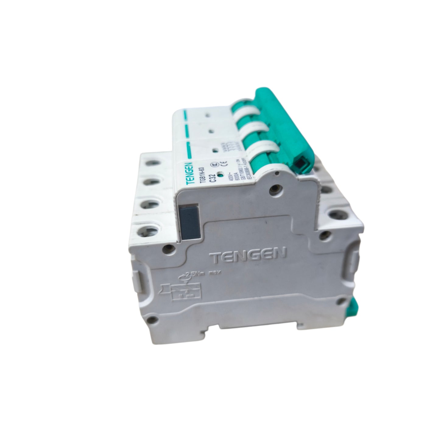 Tengen electrical circuit breaker on a white background Tengen 32A 4Pole Miniature Circuit Breaker 6KAIC 220V 60HZ TGB1N-63 32A4P Electx Electrical SUpply