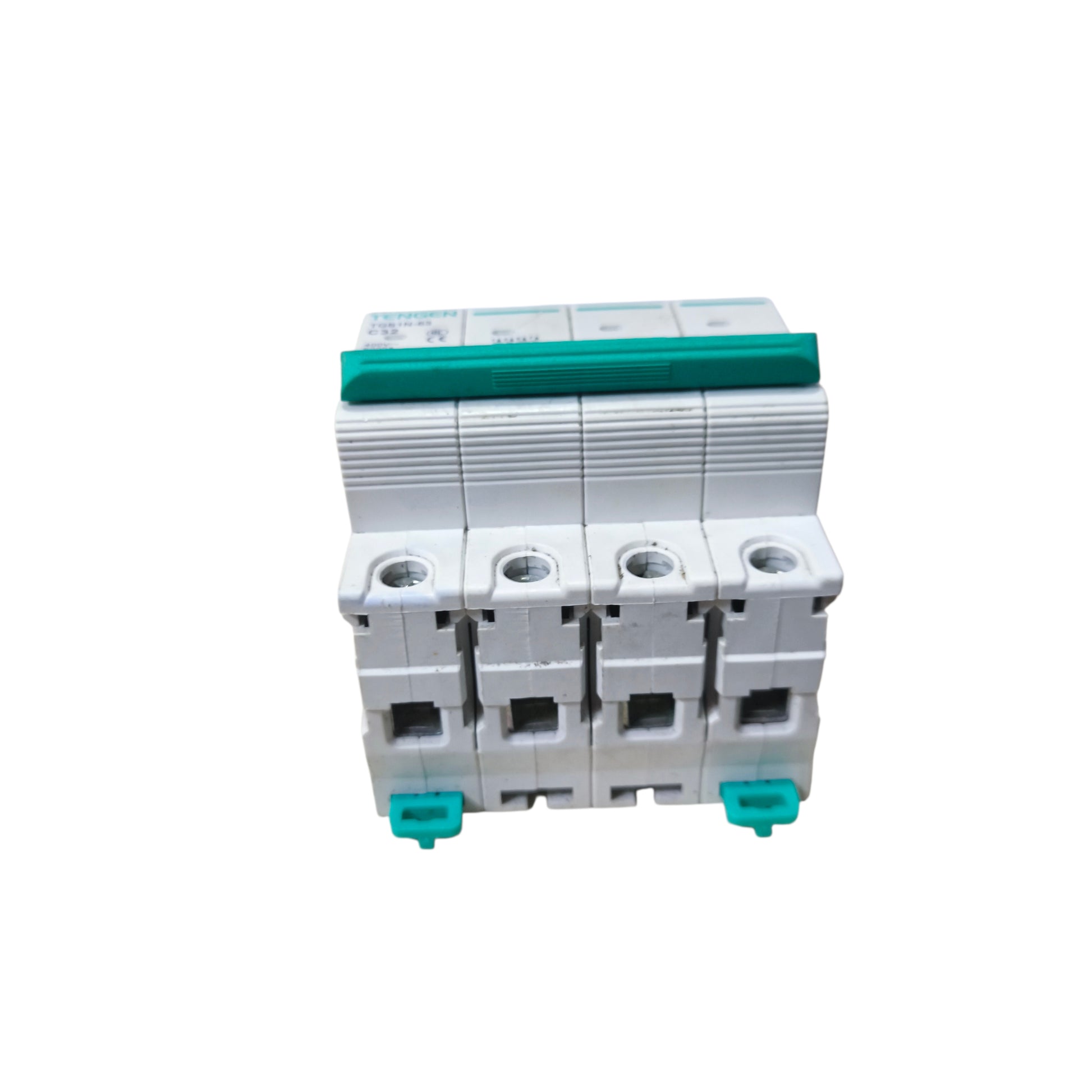 Electrical circuit breaker on a white background Tengen 32A 4Pole Miniature Circuit Breaker 6KAIC 220V 60HZ TGB1N-63 32A4P Electx Electrical SUpply