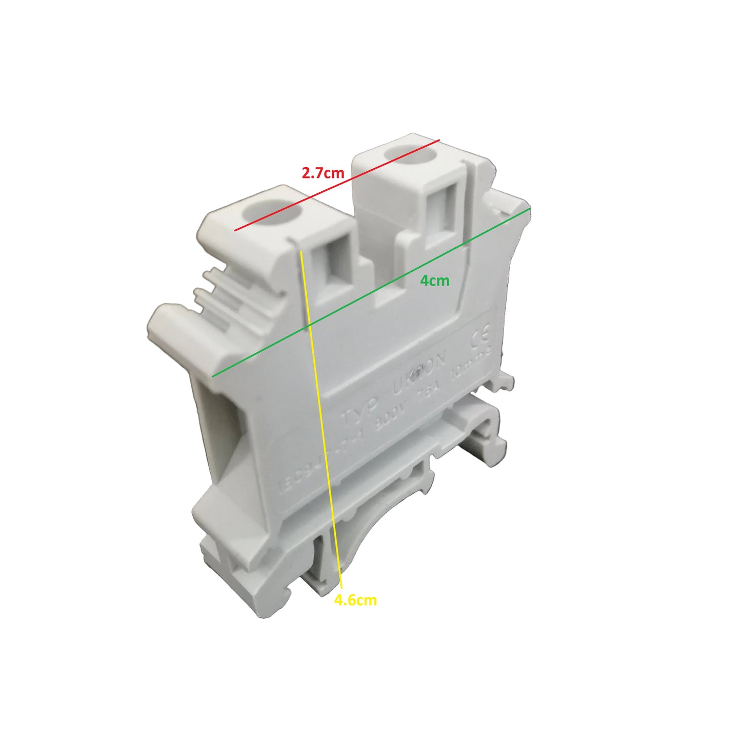 Terminal Block DIN Rail Type 10mm² 800V 76A,10mm² DIN Rail Terminal Block