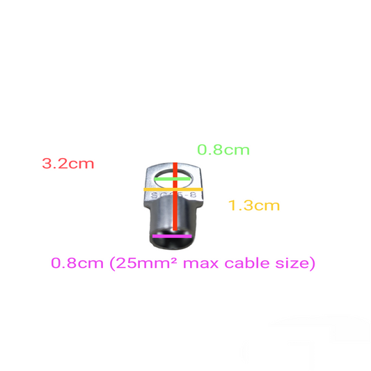 Terminal Lugs Ring Type for 14mm-22mm Wire Size 0.8cm or 5/16 stud size SC25-8