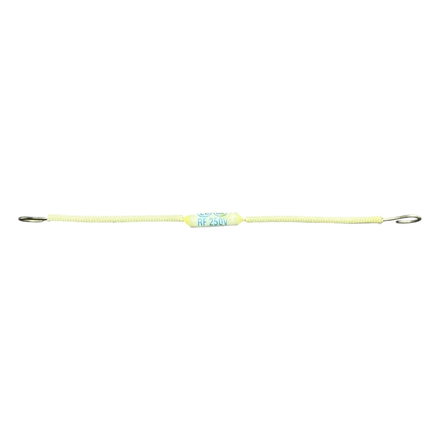 Yellow metal rod with a hook on a white background