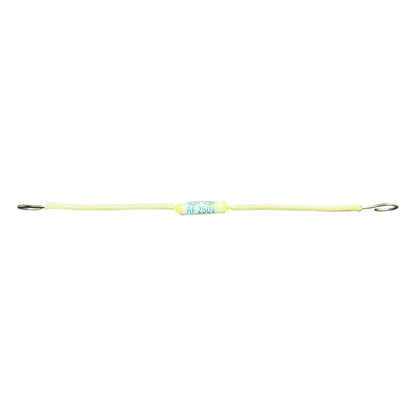 Yellow metal rod with a hook on a white background