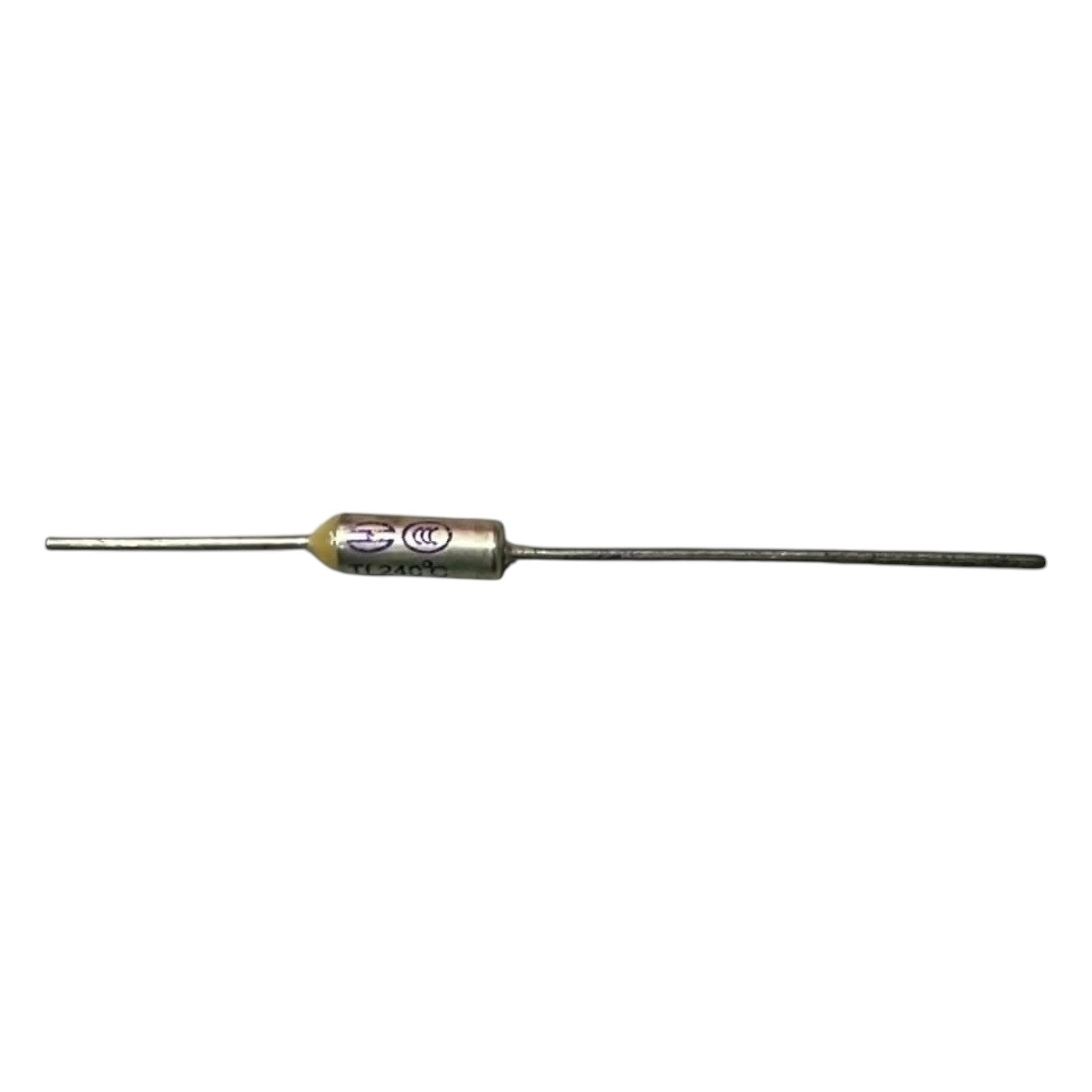 Metal rod with a cylindrical component on a white background