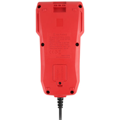 Red electronic device with a cord on a white background UNI-T Digital Battery Tester with Thermal Printer UT675A 12V or 24V DC Max 250Ah Capacity Electx Electrical Supply