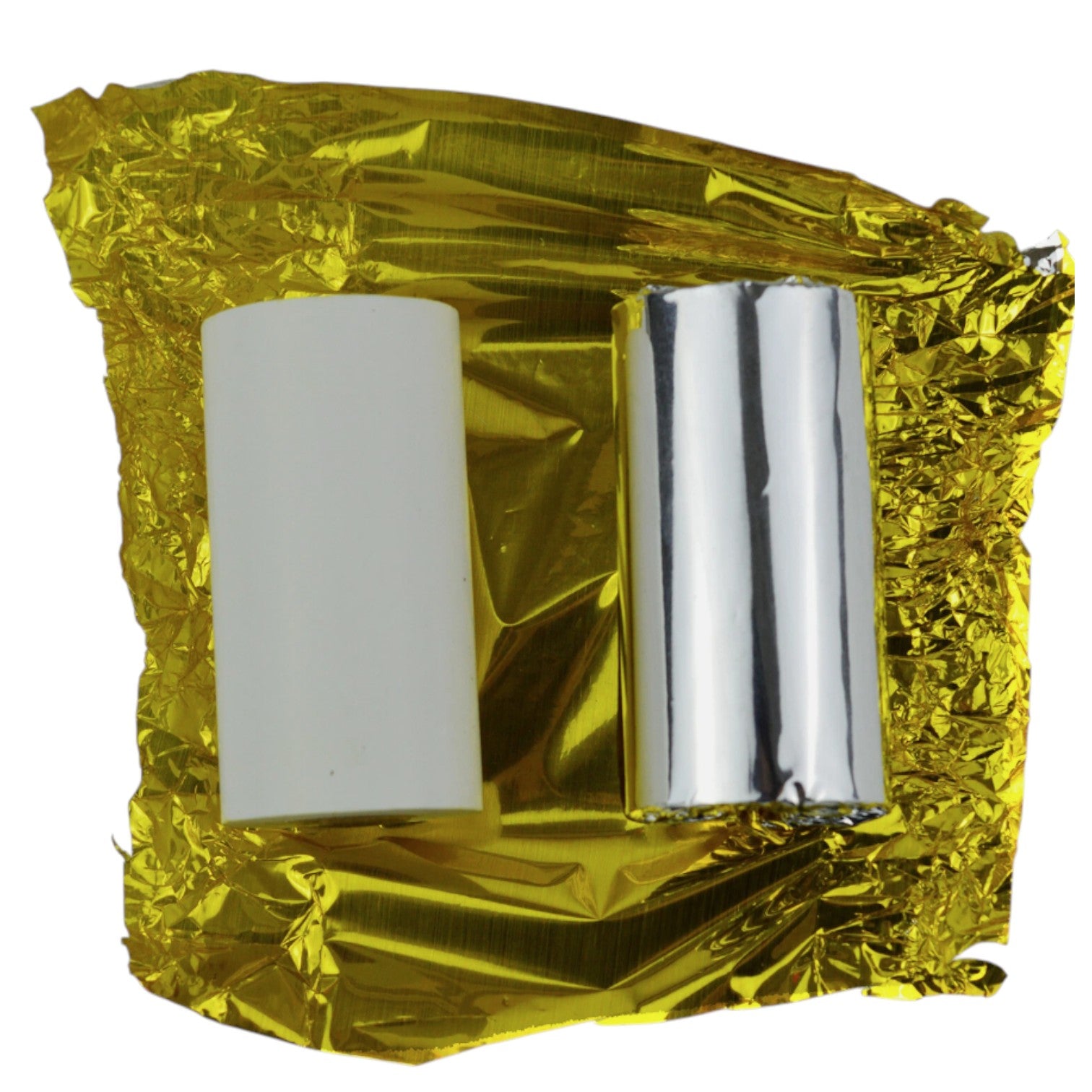 Two rolls of tape, one white and one silver, wrapped in gold foil on a white background. UNI-T Digital Battery Tester with Thermal Printer UT675A 12V or 24V DC Max 250Ah Capacity Electx Electrical Supply