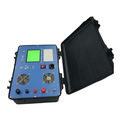 Blue electronic device with a green screen and black lid on a white  UNI-T Digital Transformer Winding DC Resistance Tester UTG-T213 DC 28V 10mA to 20A Electx Electrical Supplybackground