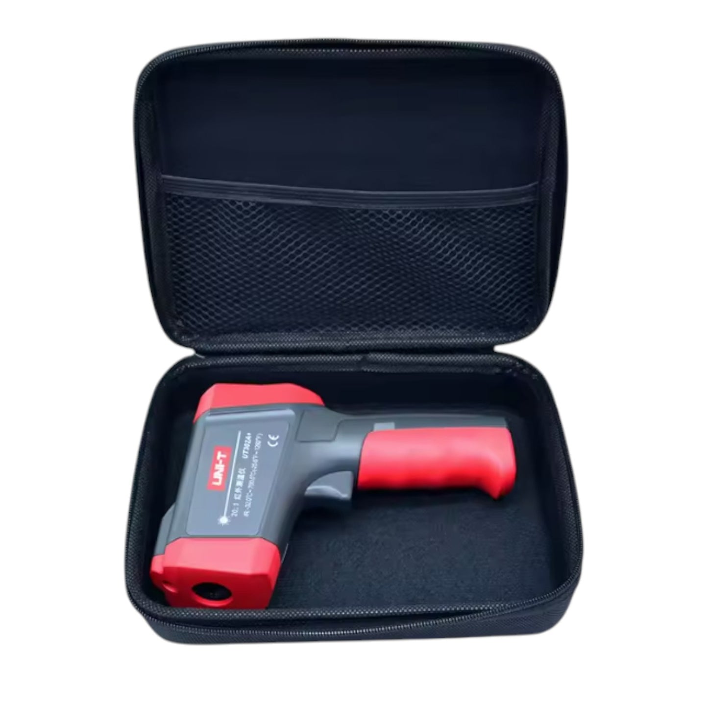 Red and black thermal imaging camera in a black carrying case on a white background UNI-T Infrared Laser Temperature Tester UT303A+ Max 32 to 800 Celsius or 25.6 to 1472 Fahrenheit Infrared Thermometer Electx Electrical SUpply