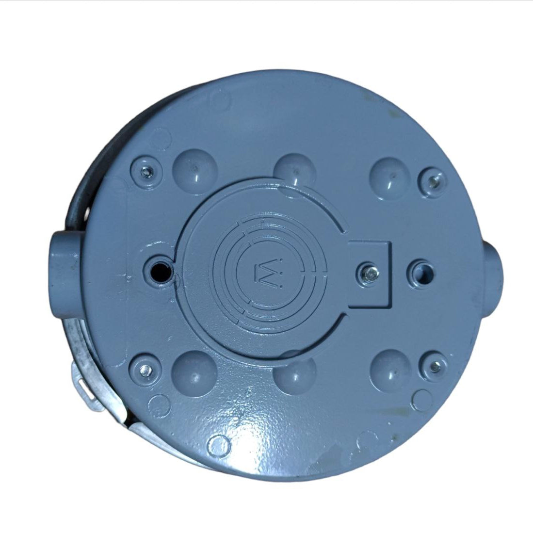USA Round Meter Base electrical circuitry part in gray metal for secure meter installation