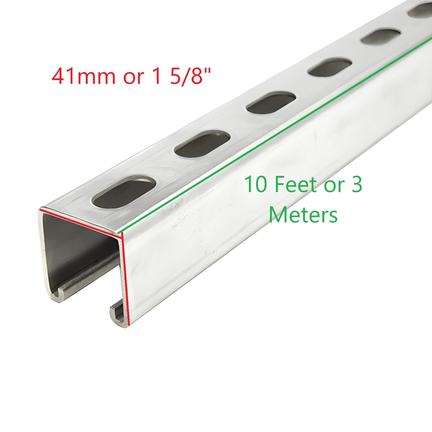 McGill Unistrut Channel Half Slot 1-5/8 x 1-5/8 x 10 Feet Model# HSC-PG4141-16 41mm x 41mm x 3 Meters