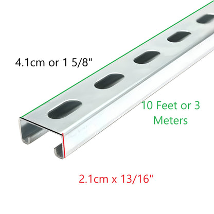 McGill Unistrut Channel Half Slot 1-5/8 x 13/16 x 10 Feet Model# HSC-PG4121-16 41mm x 21mm x 3 Meters
