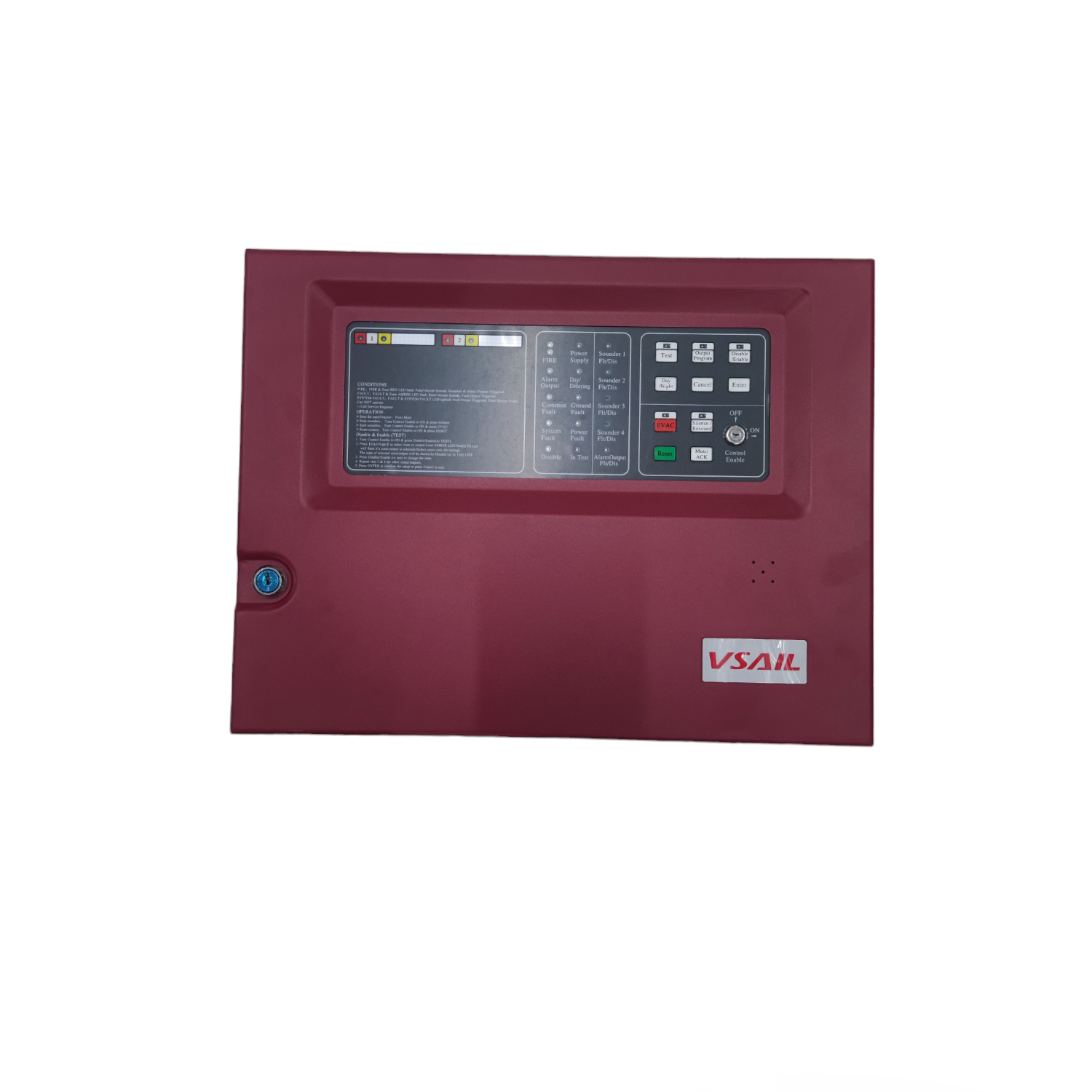 VSAIL Control Panel Conventional Type fire alarm system with display and control buttons