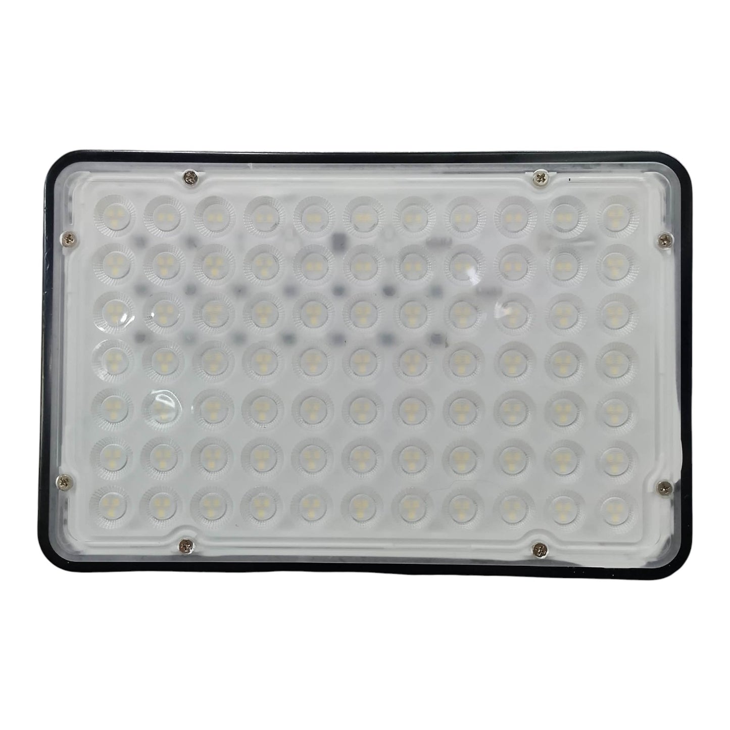 Rectangular LED light panel with a white background