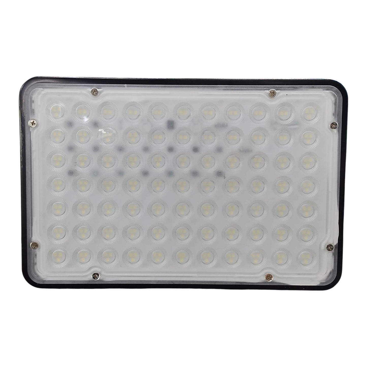 Rectangular LED light panel with a white background