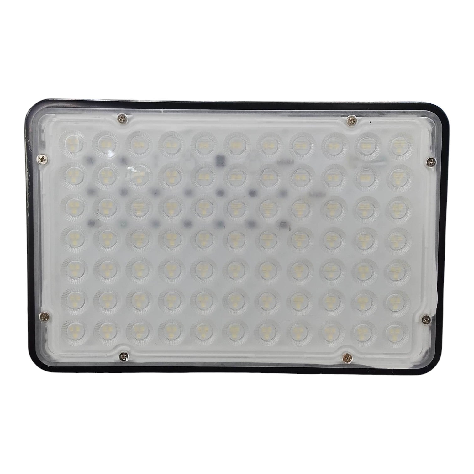 Rectangular LED light panel with a white background