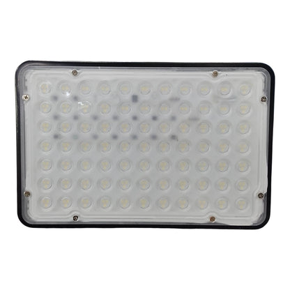 Rectangular LED light panel with a white background