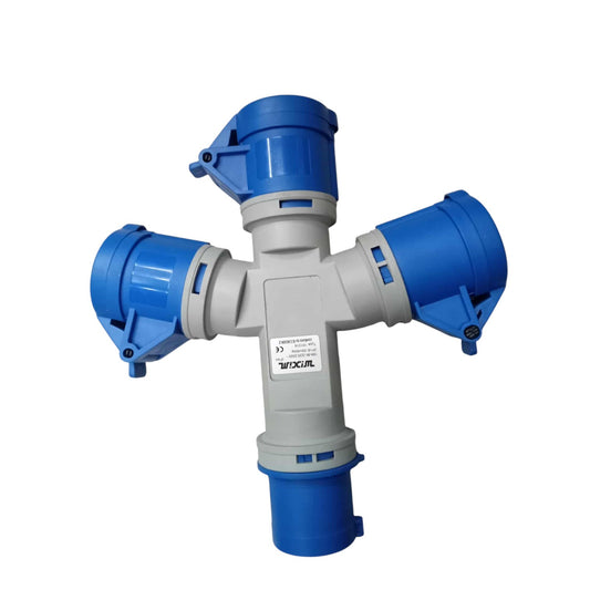 Wixim 16A Industrial Connector Splitter 1 x 3 3 Pins 2P+E 220V