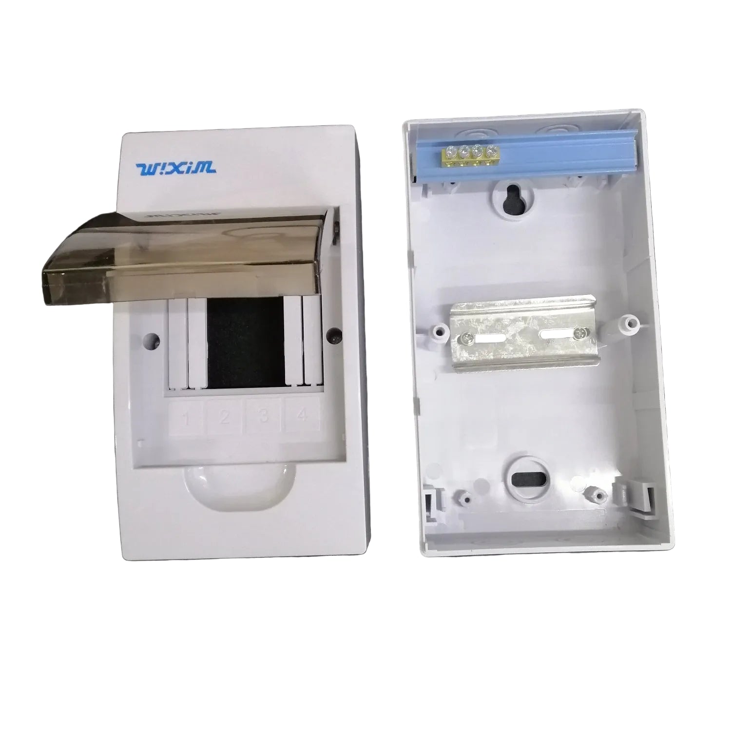Wixim 2-4 Ways Plastic Distribution Box Surface Type,2-4 Ways Panel Box for Miniature Circuit Breaker