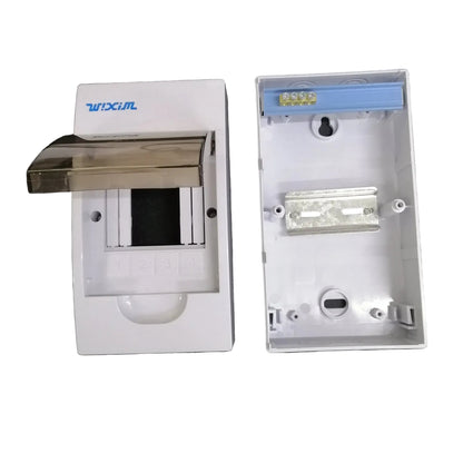 Wixim 2-4 Ways Plastic Distribution Box Surface Type,2-4 Ways Panel Box for Miniature Circuit Breaker