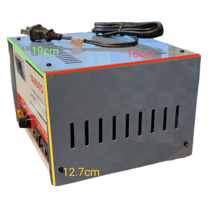 Power supply unit with dimensions labeled on a white background