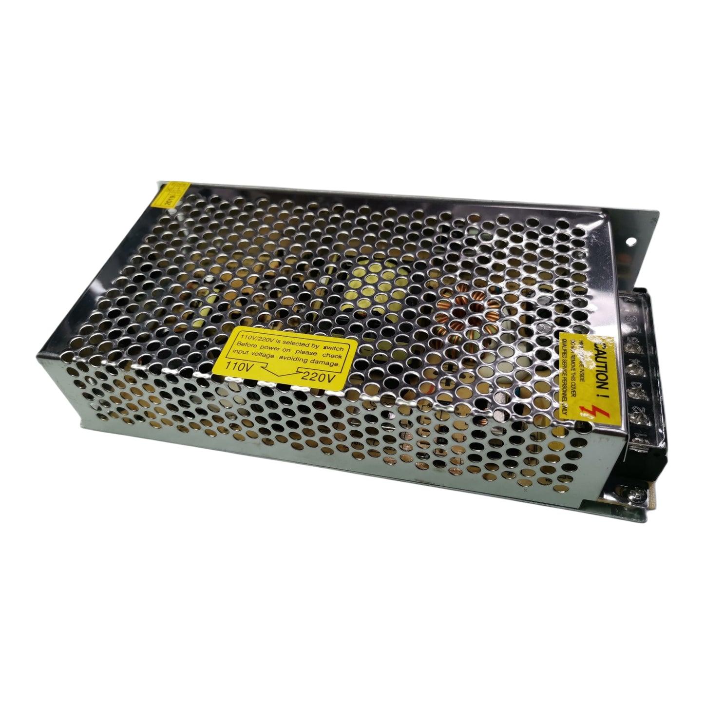 ZwitseRise 12V 10A DC switching power supply with durable metal casing and ventilation for efficient cooling